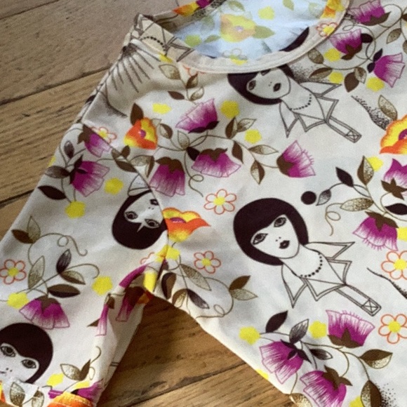 Unique 60s vintage short sleeve printed top - Picture 2 of 4